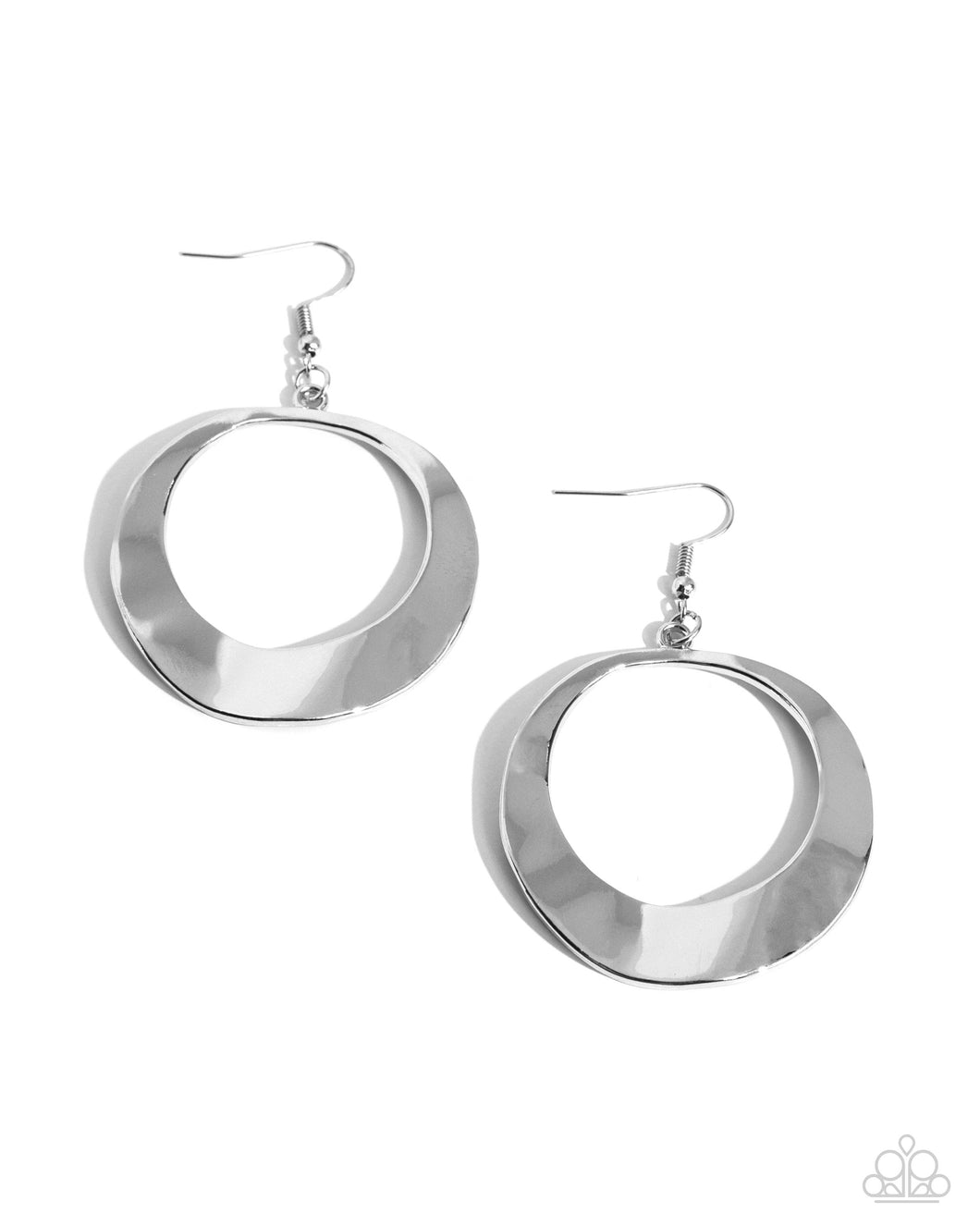 Urban Eclipse Silver Hoop Earrings Paparazzi-862