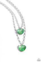 Load image into Gallery viewer, Layered Love Green Heart Necklace Paparazzi-847
