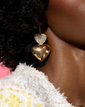 Load image into Gallery viewer, Charming Connection Gold Heart Earrings Paparazzi-858
