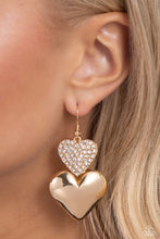 Load image into Gallery viewer, Charming Connection Gold Heart Earrings Paparazzi-858
