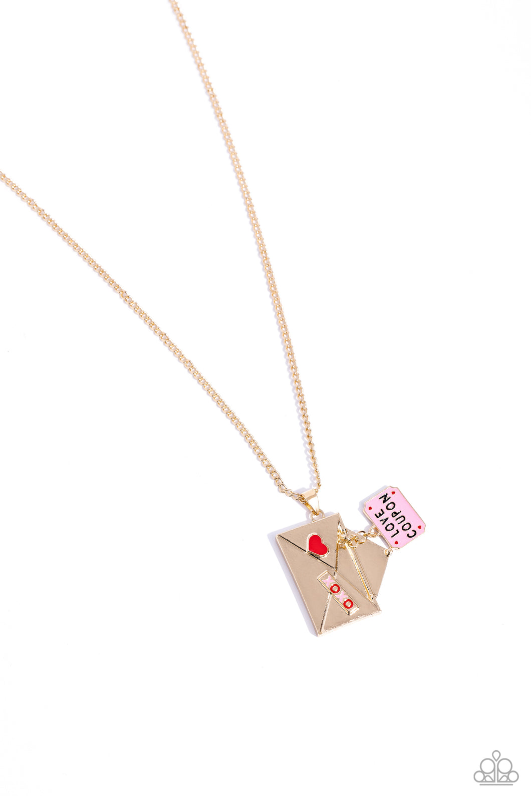 Love Coupon Gold Necklace Paparazzi-848