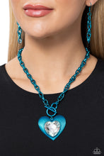 Load image into Gallery viewer, Modern Matchup Blue Heart Necklace Paparazzi-843
