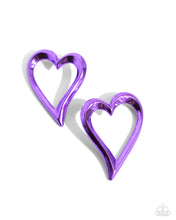 Load image into Gallery viewer, Admirable Acclaim Purple Heart Earrings Paparazzi-856
