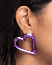 Load image into Gallery viewer, Admirable Acclaim Purple Heart Earrings Paparazzi-856
