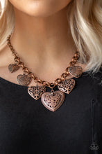 Load image into Gallery viewer, Love Lockets Heart Copper Necklace Paparazzi-45
