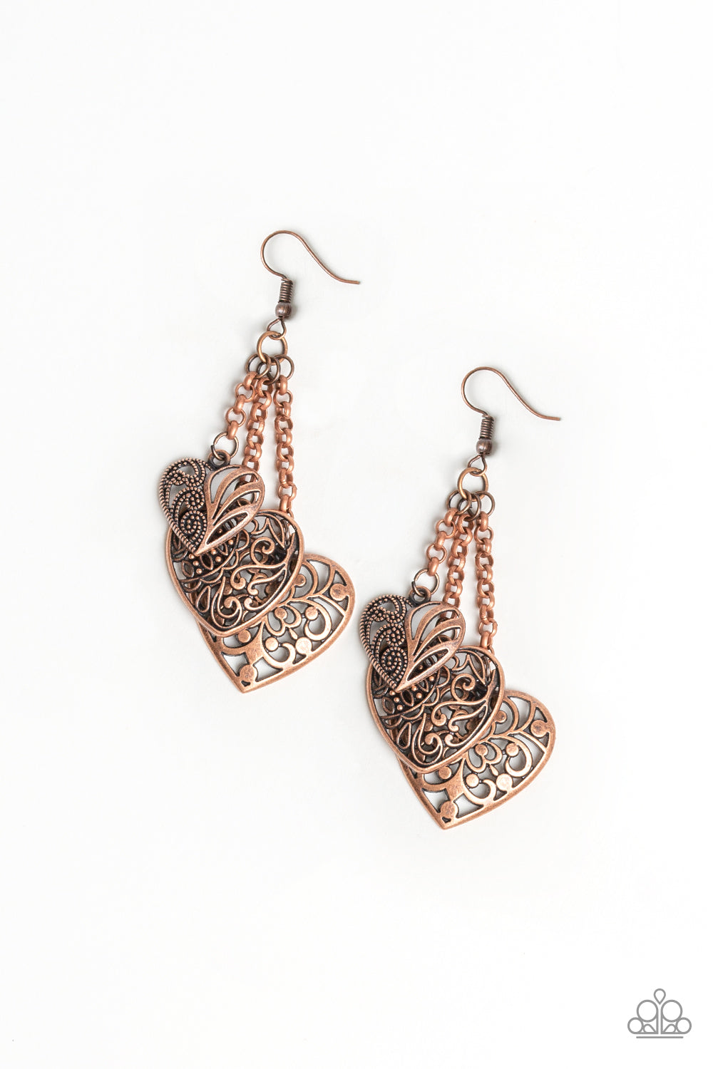 Once Upon A Heart Copper Earrings Paparazzi-44