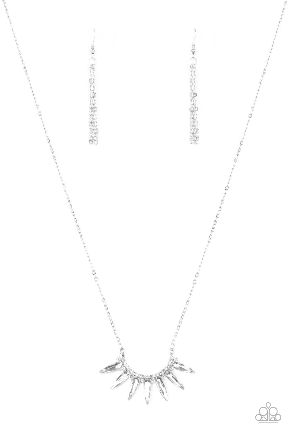 Empirical Elegance Necklace White Paparazzi-14