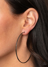 Load image into Gallery viewer, Very Curvaceous - Black Hoop Earrings Paparazzi
