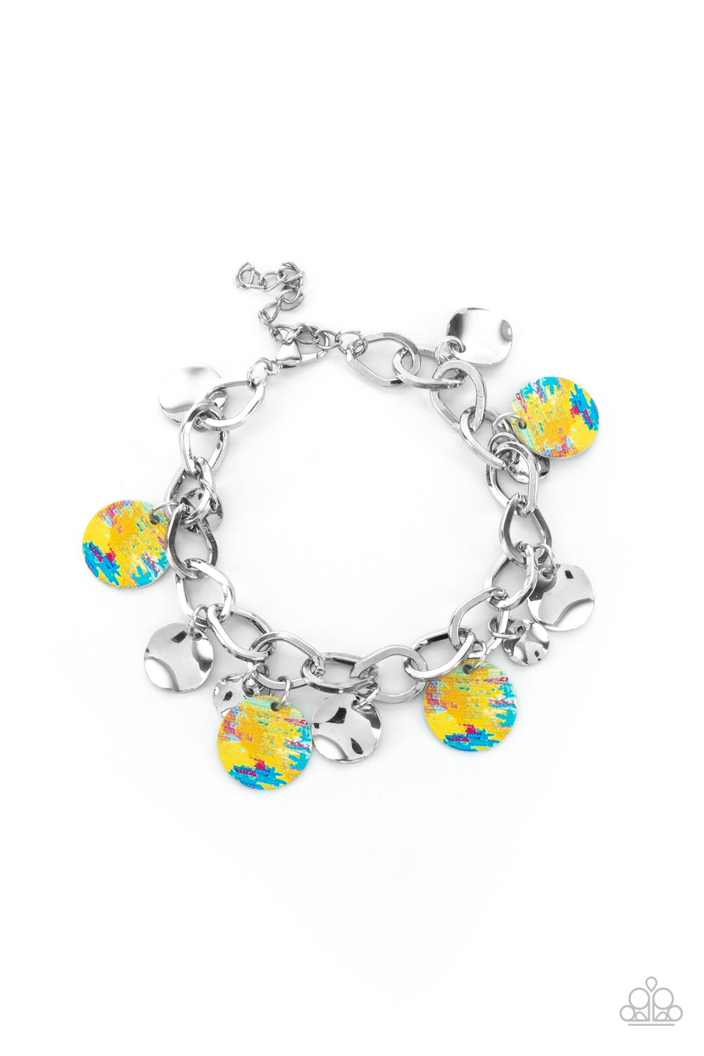 Teasingly Tie Dye Yellow Bracelet Paparazzi-228