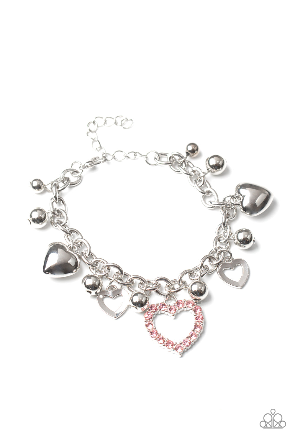 Beautifully Big-Hearted - Pink Heart Bracelet Paparazzi