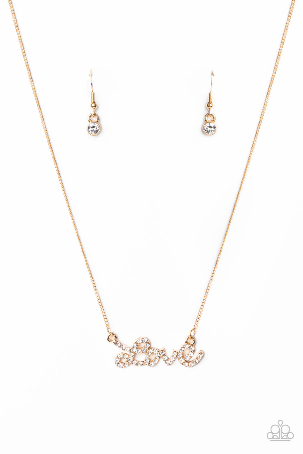 Head Over Heels In Love Gold Necklace Paparazzi-543