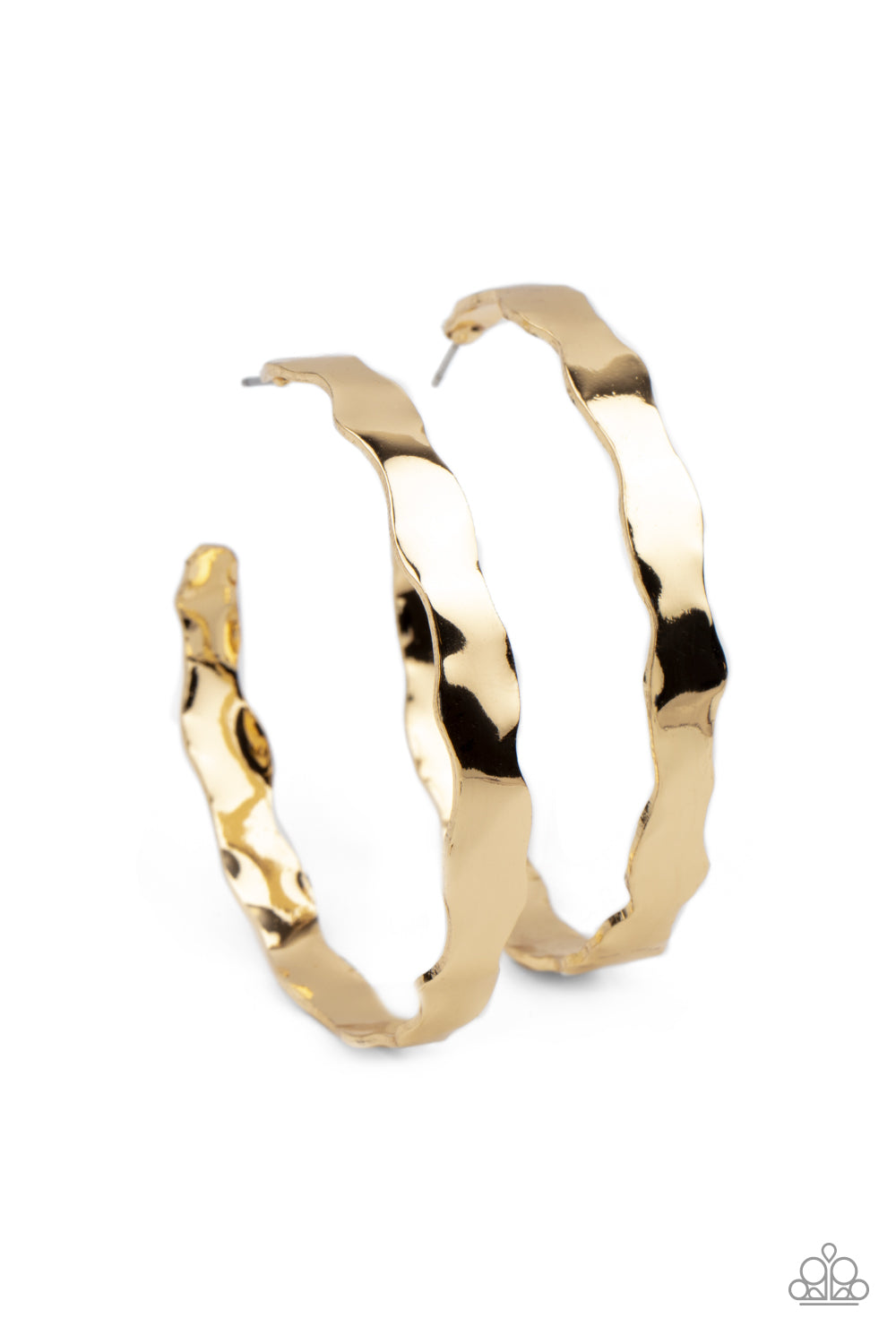 Exhilarated Edge Gold Earrings Paparazzi