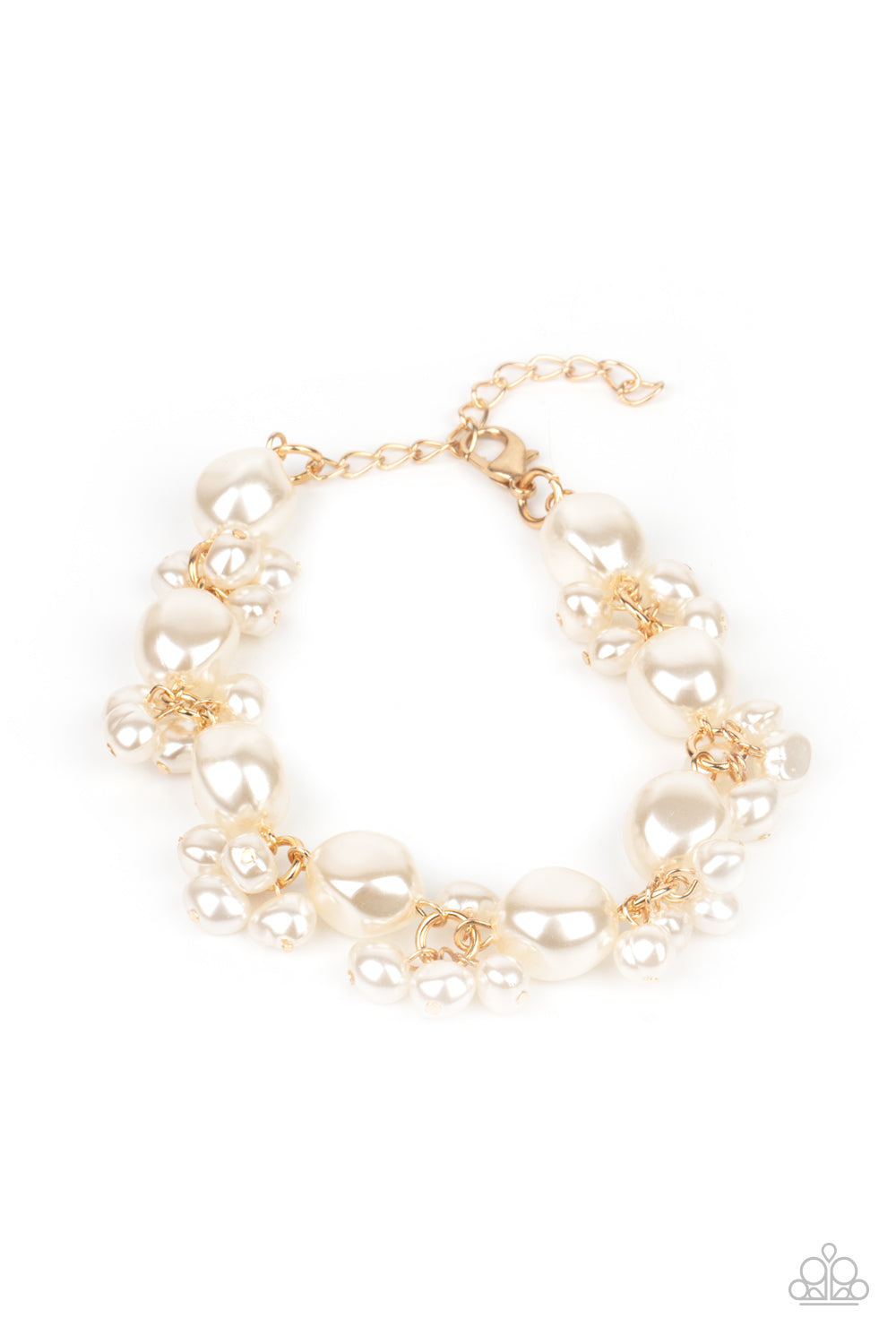 Imperfectly Perfect Gold Pearl Bracelet Paparazzi