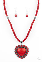 Load image into Gallery viewer, A Heart Of Stone Red Heart Necklace Paparazzi-280
