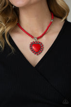 Load image into Gallery viewer, A Heart Of Stone Red Heart Necklace Paparazzi-280
