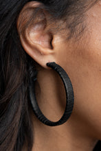 Load image into Gallery viewer, Leather-Clad Legend Black Earrings Paparazzi-248
