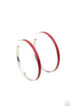 Load image into Gallery viewer, Fearless Flavor Red Hoop Earrings Paparazzi-232
