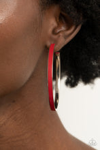 Load image into Gallery viewer, Fearless Flavor Red Hoop Earrings Paparazzi-232
