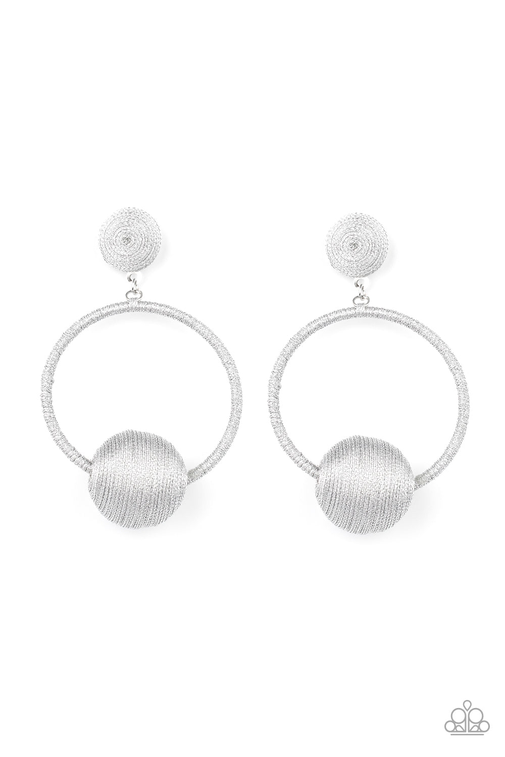 Social Sphere Silver Earrings Paparazzi-404