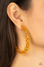 Load image into Gallery viewer, In The Clear Orange Hoop Earrings Paparazzi-255
