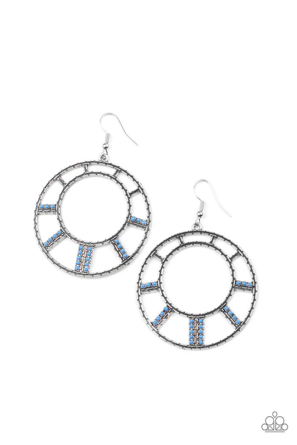 Fleek Fortress Blue Earrings Paparazzi-198