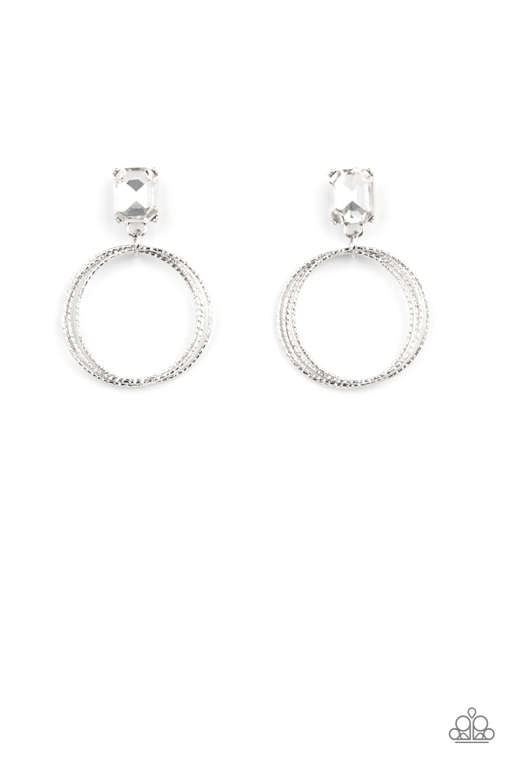 Prismatic Perfection White Earrings Paparazzi-172