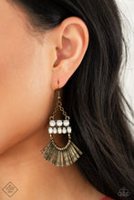 Load image into Gallery viewer, A FLARE For Fierceness Brass Earrings Paparazzi
