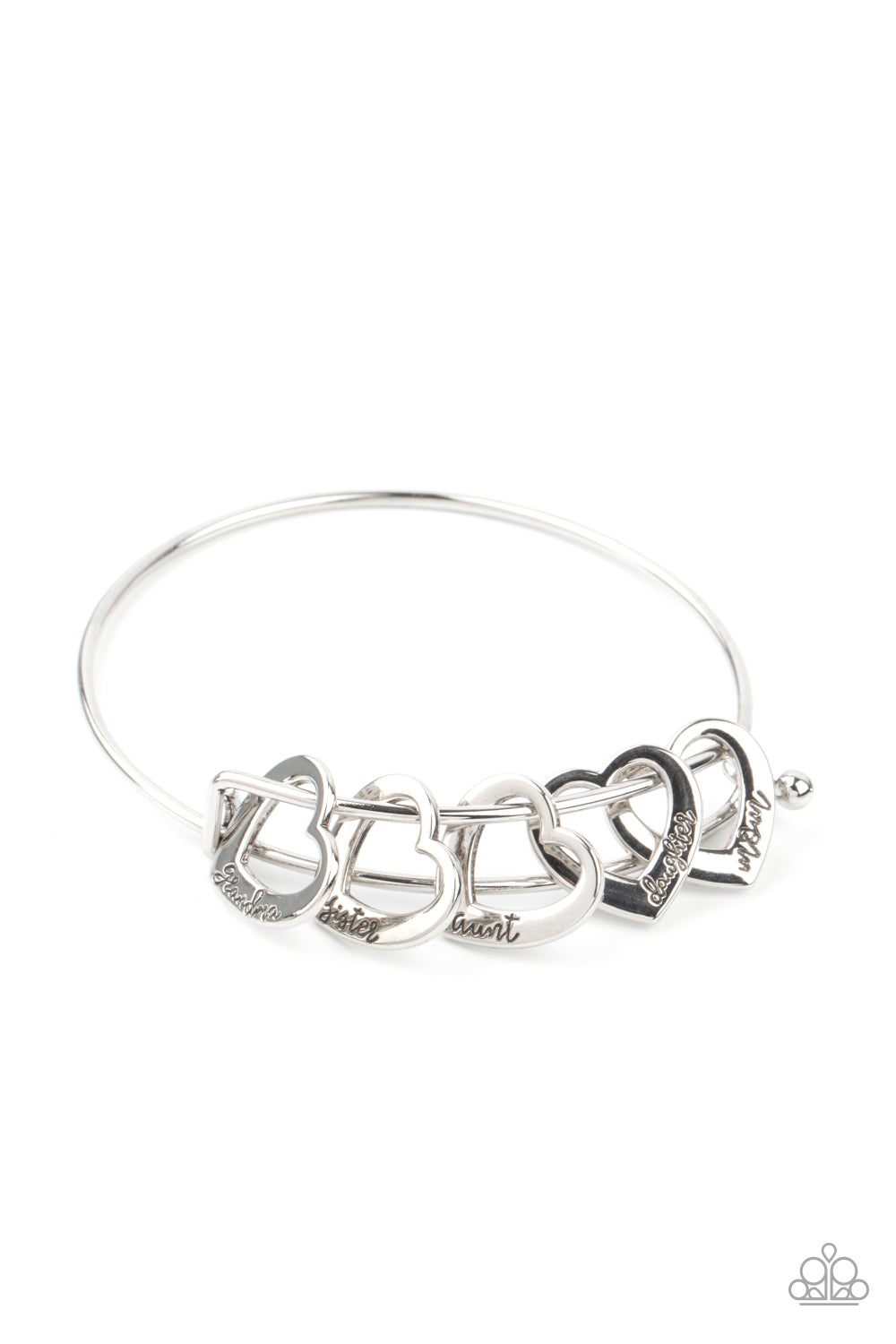 A Charmed Society Silver Charm Heart Bracelet Paparazzi