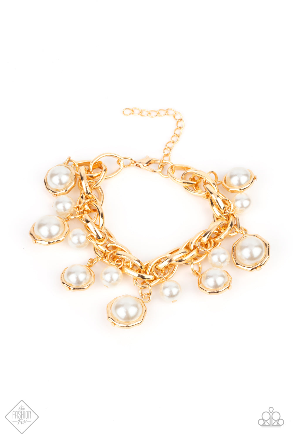 Orbiting Opulence Gold Pearl Bracelet Paparazzi-206