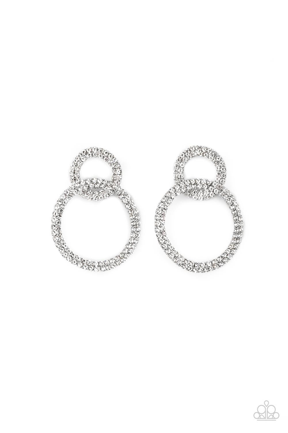 Intensely Icy Black Rhinestone Earrings Paparazzi-456