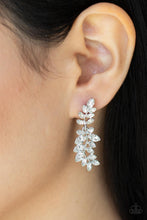 Load image into Gallery viewer, Frond Fairytale White Rhinestone Earrings Paparazzi-386
