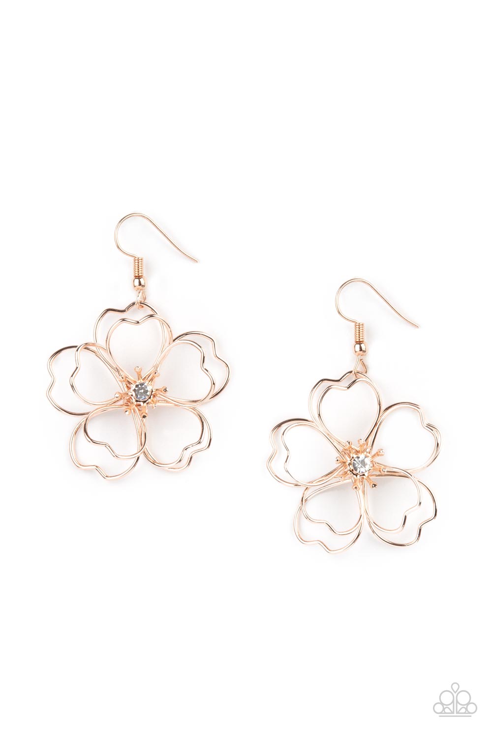 Petal Power Rose Gold Earrings Paparazzi-383