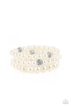 Load image into Gallery viewer, Here Comes The Heiress White Pearl Bracelet Paparazzi-307
