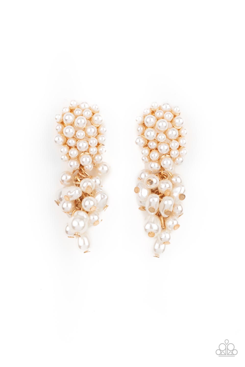 Fabulously Flattering Gold Pearl Earrings Paparazzi-399