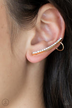 Load image into Gallery viewer, Sleekly Shimmering Gold Crawler Earrings Paparazzi-401
