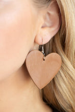 Load image into Gallery viewer, Country Crush Brown Heart Earrings Paparazzi-252
