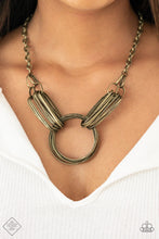 Load image into Gallery viewer, Lip Sync Links Brass Necklace Paparazzi-200
