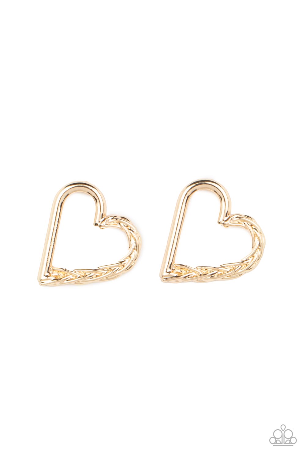 Cupid, Who? Gold Post Heart Earrings Paparazzi-341