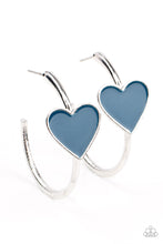 Load image into Gallery viewer, Kiss Up Blue Heart Earrings Paparazzi-393
