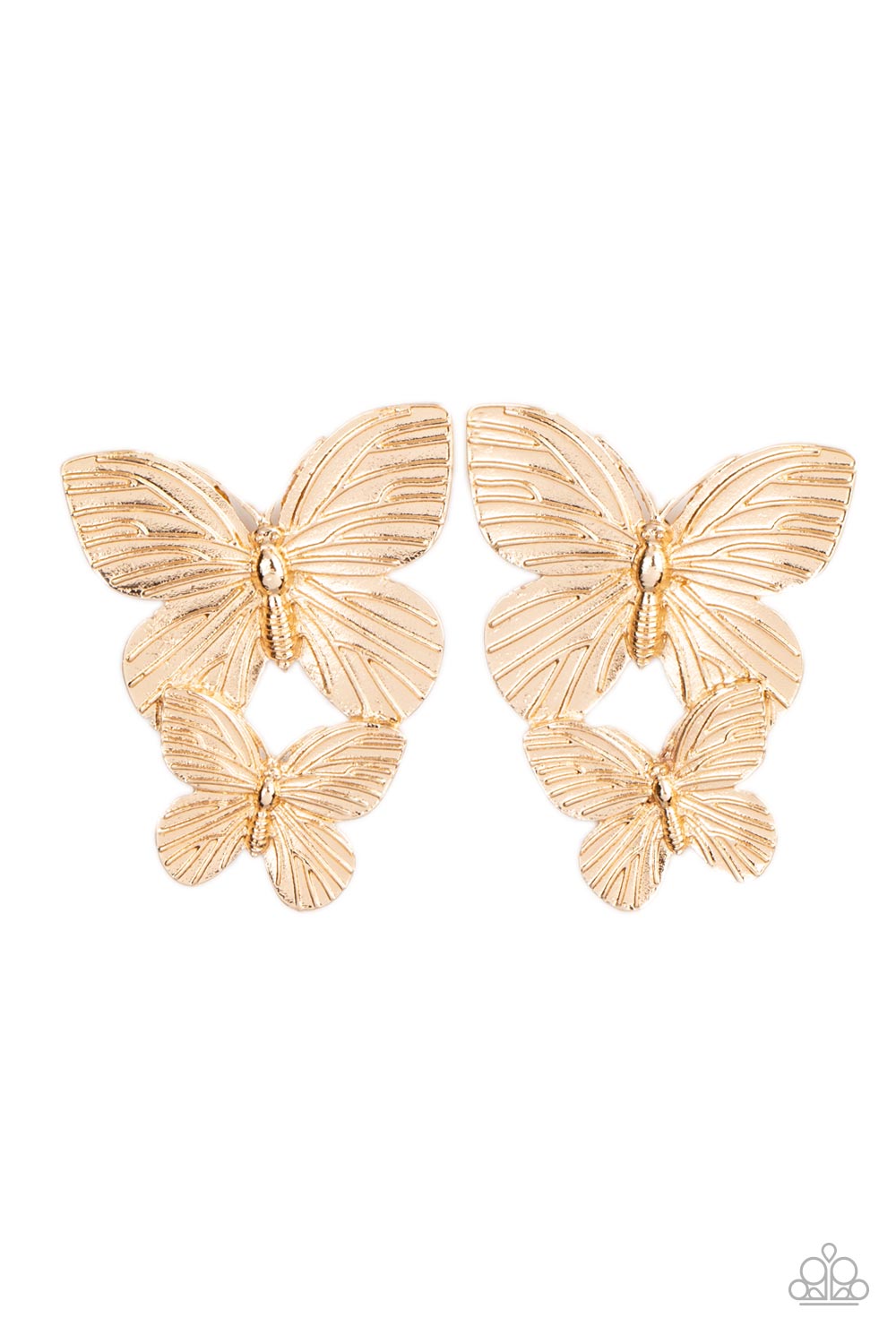 Blushing Butterflies Gold Earrings Paparazzi-530