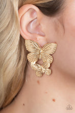 Load image into Gallery viewer, Blushing Butterflies Gold Earrings Paparazzi-530
