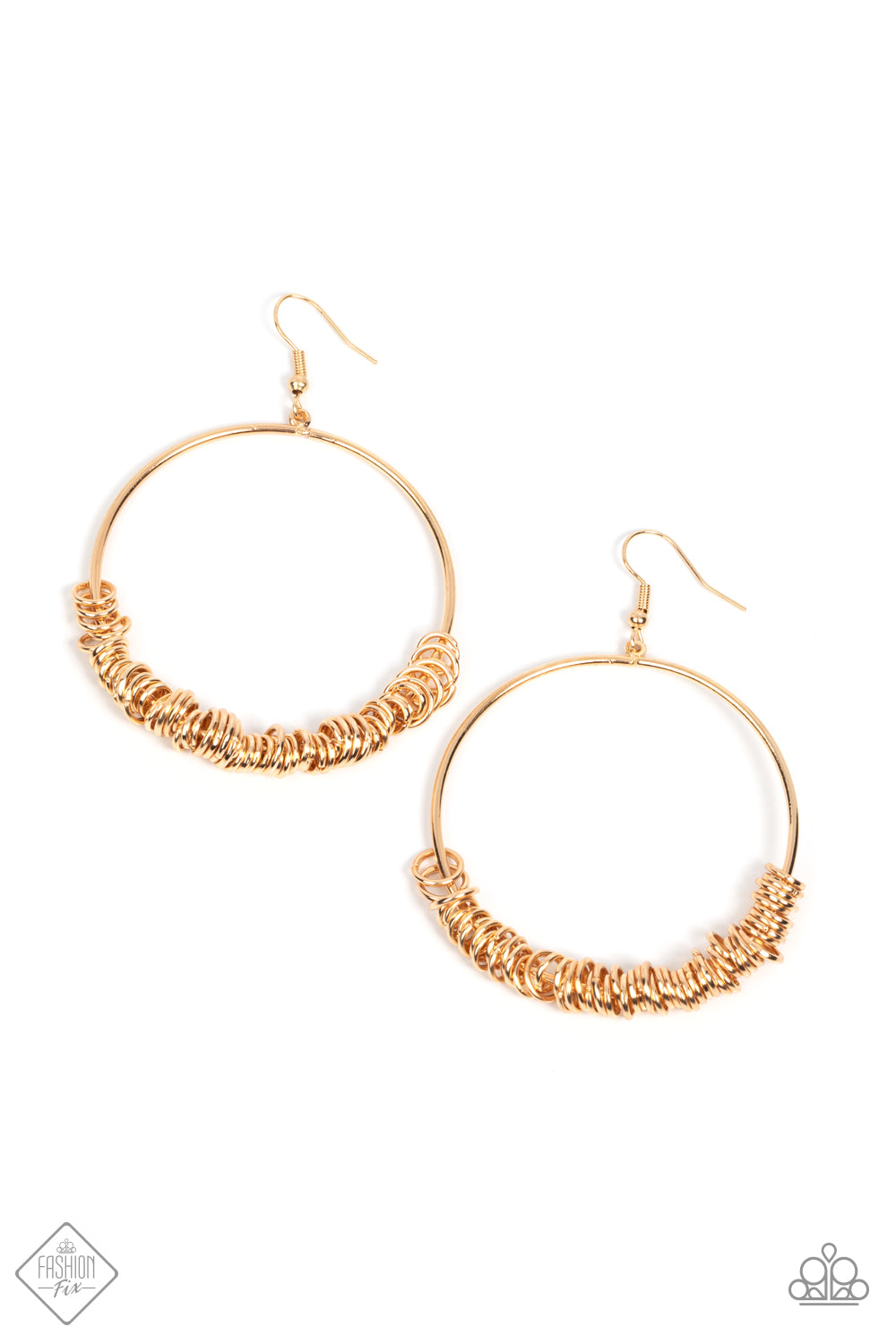 Retro Ringleader Gold Earrings Paparazzi-391