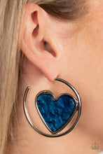 Load image into Gallery viewer, Smitten with You Blue Heart Earrings Paparazzi-664
