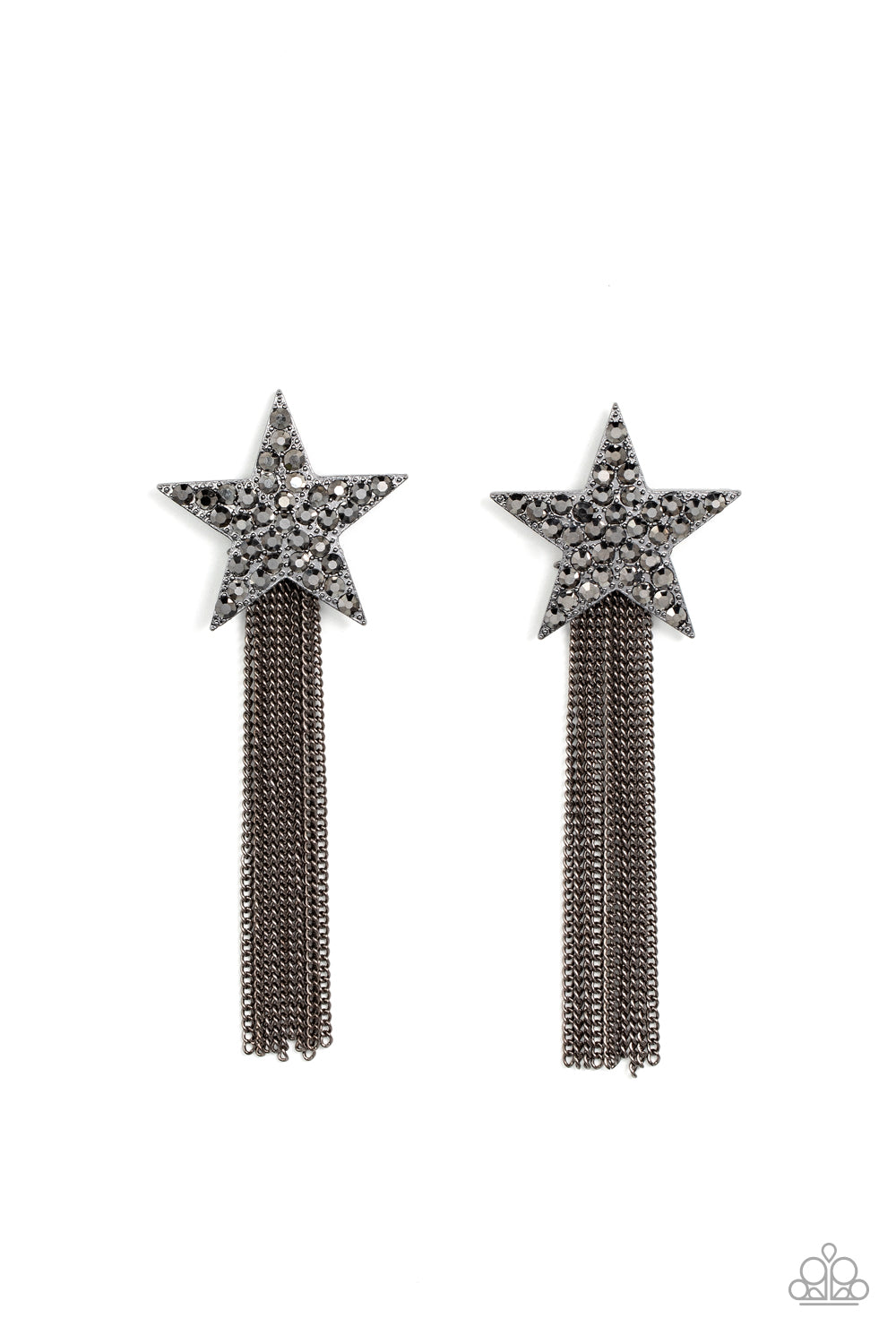 Superstar Solo Black Start Post Earrings Paparazzi-690