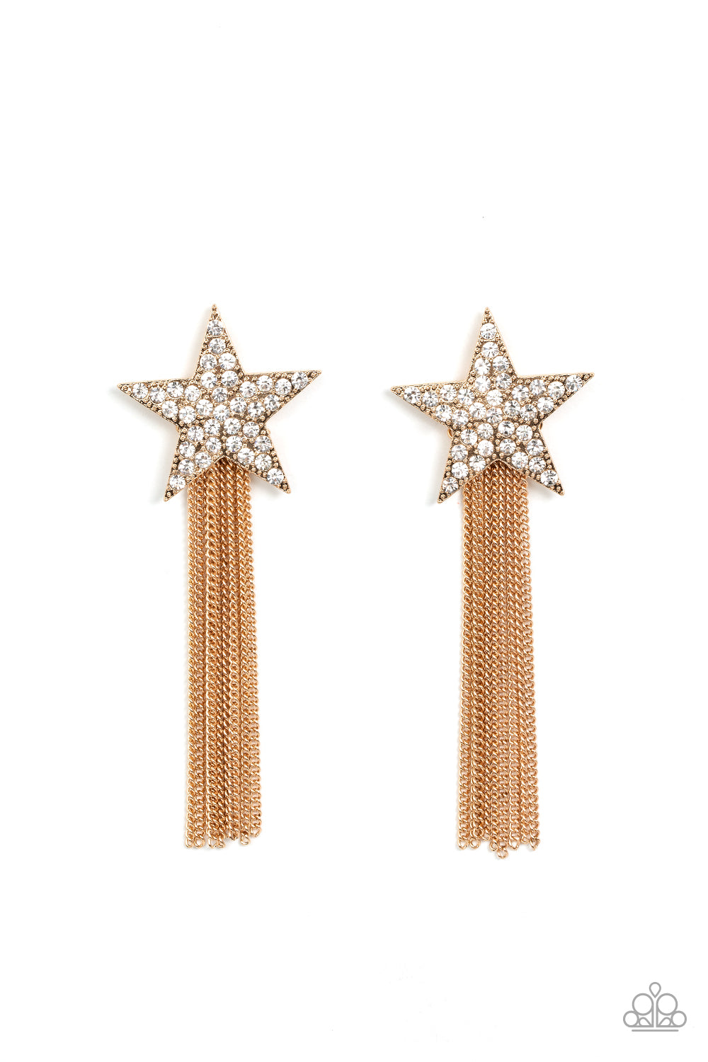 Superstar Solo Gold Star Earrings Paparazzi-657