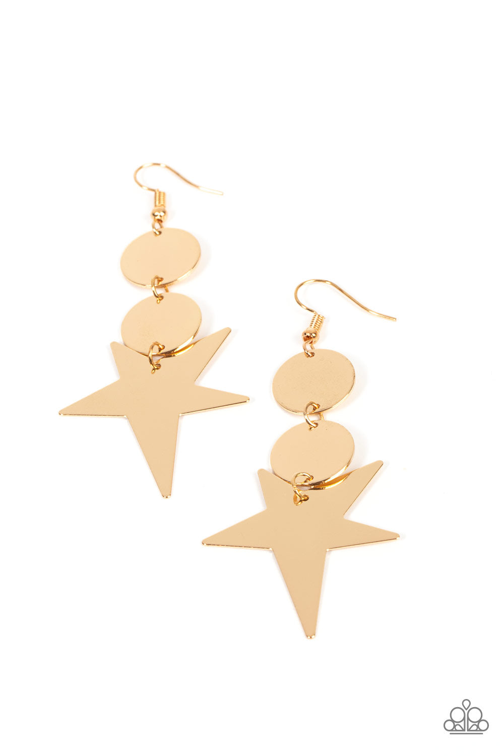 Star Bizarre Gold Earrings Paparazzi-554