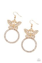 Load image into Gallery viewer, Paradise Found Gold Butterfly Earrings Paparazzi-446
