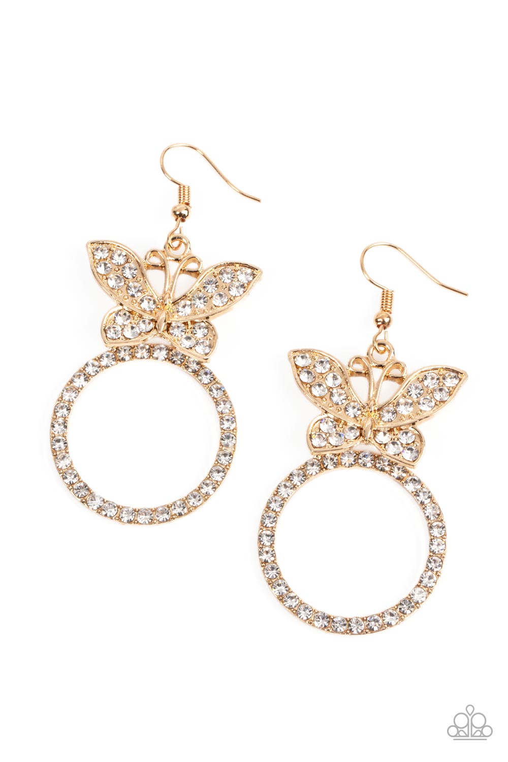 Paradise Found Gold Butterfly Earrings Paparazzi-446