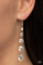 Load image into Gallery viewer, Red Carpet Charmer White Rhinestone Earrings Paparazzi-585
