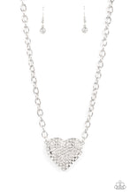 Load image into Gallery viewer, Heartbreakingly Blingy White Heart Necklace Paparazzi-473
